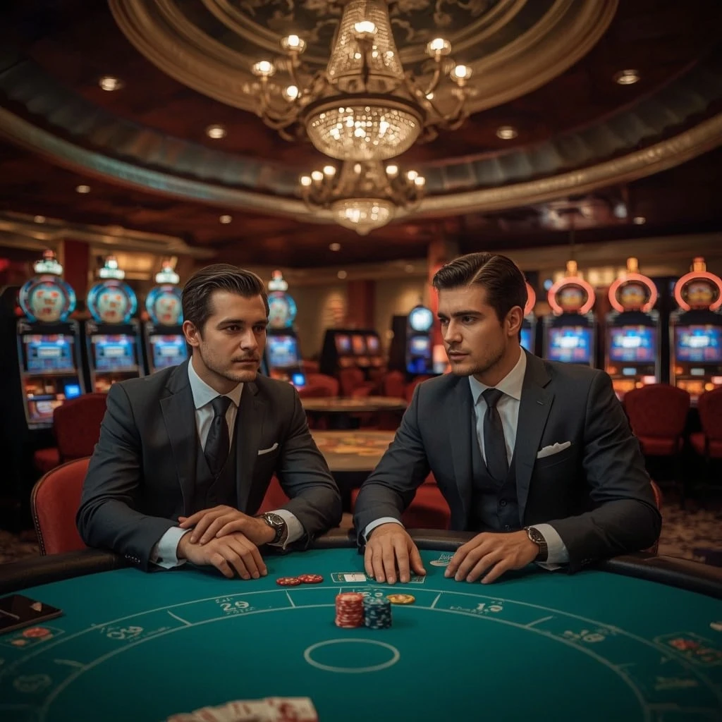 Deux joueurs de poker au QuickWin Casino
